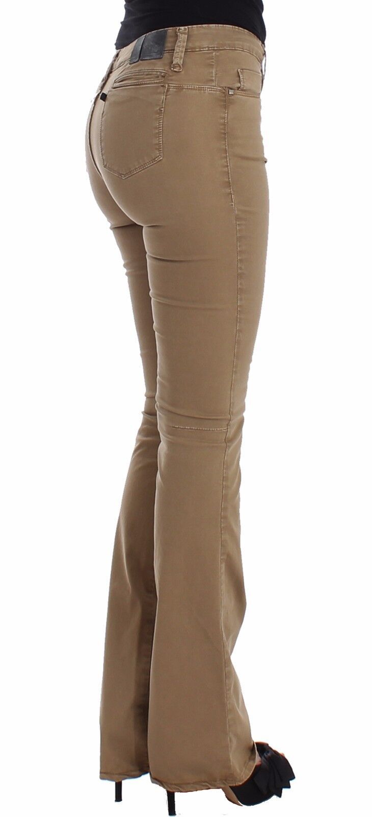 Costume National Beige Straight Leg Denim Pants Stretch Jeans Costume National