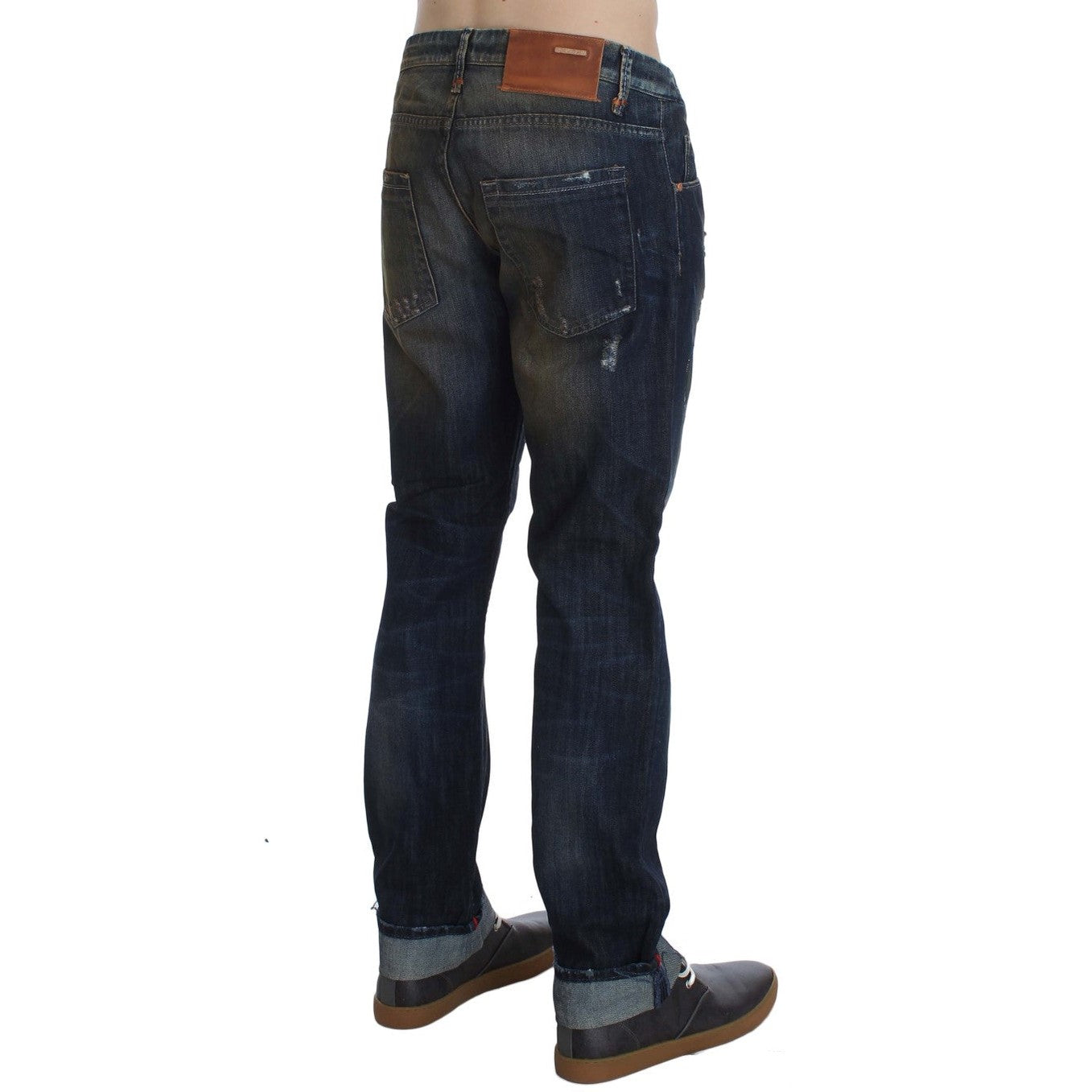Acht Blue Wash Cotton Regular Straight Fit Jeans Acht
