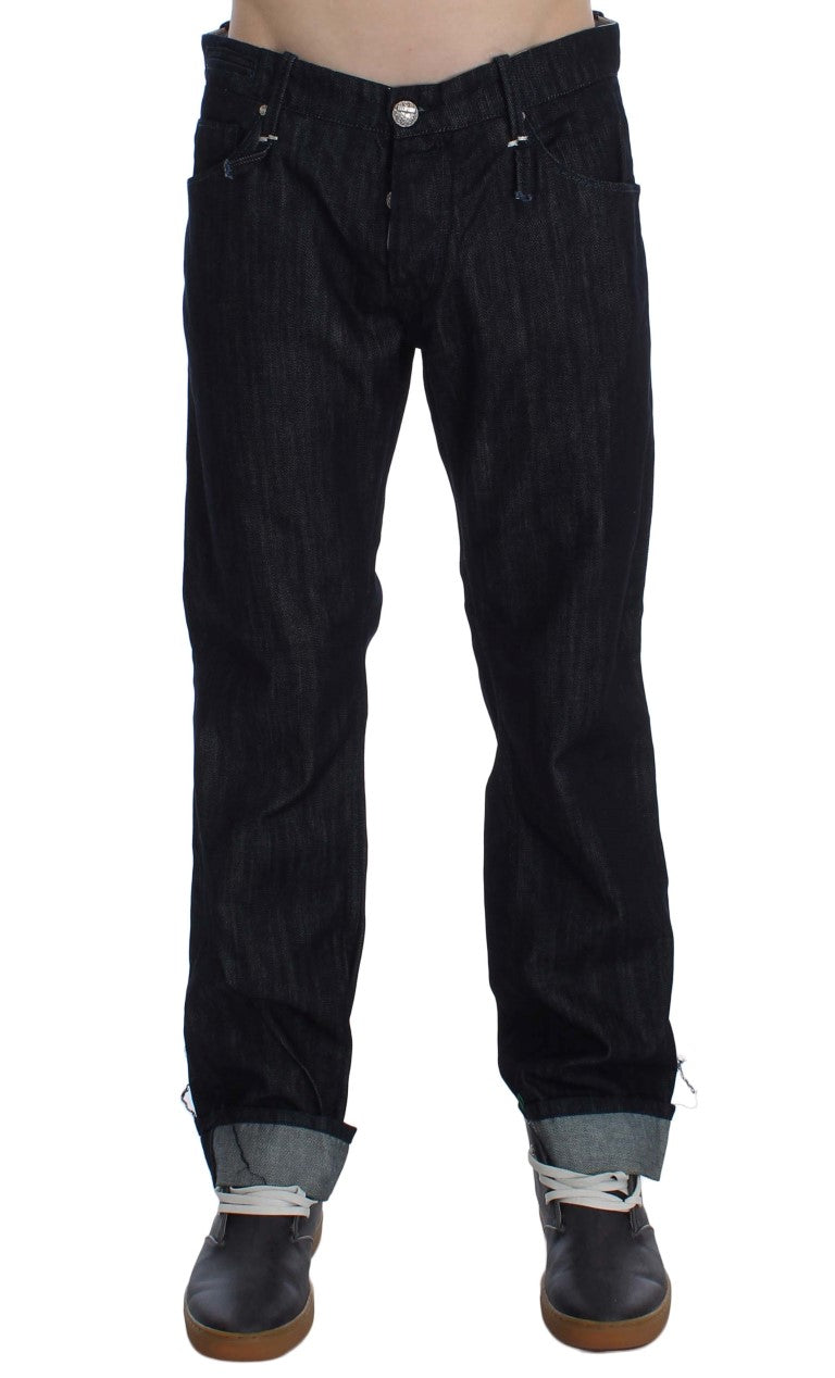 Acht Blue Cotton Regular Straight Fit Jeans Acht