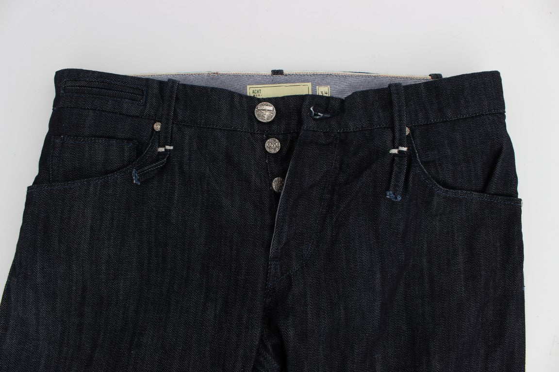 Acht Blue Cotton Regular Straight Fit Jeans Acht