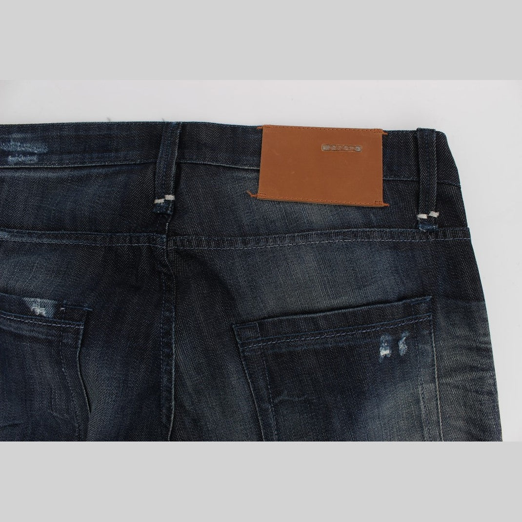 Acht Blue Cotton Regular Straight Fit Jeans Acht