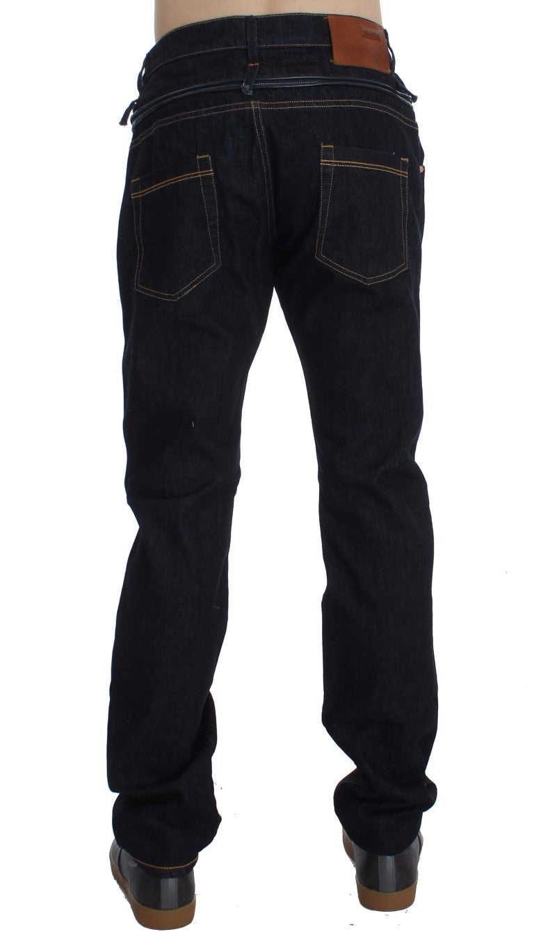 Acht Blue Cotton Regular Straight Fit Jeans Acht