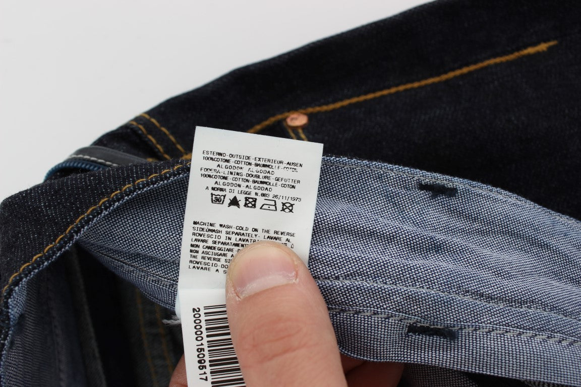 Acht Blue Cotton Regular Straight Fit Jeans Acht