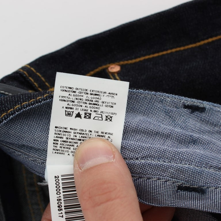 Acht Blue Cotton Regular Straight Fit Jeans Acht