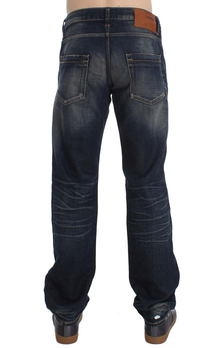 Acht Blue Wash Straight Fit Low Waist Jeans Acht