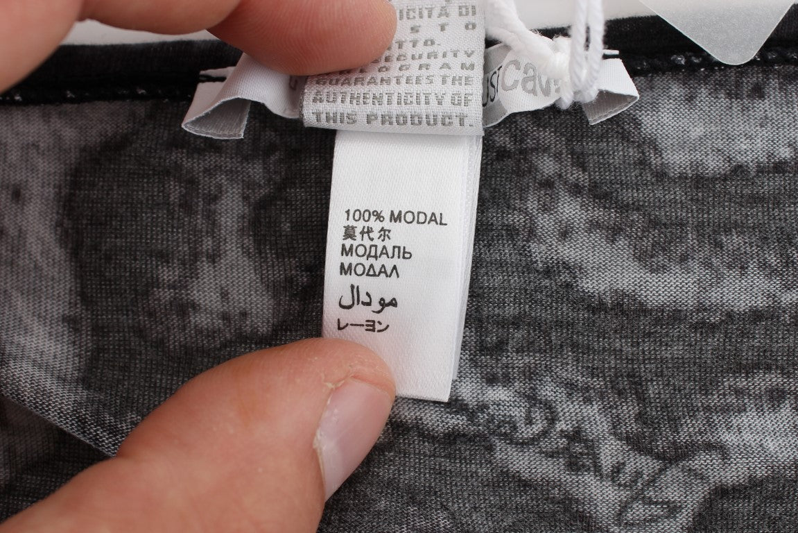 Cavalli Gray Leopard Modal T-Shirt Blouse Top Cavalli