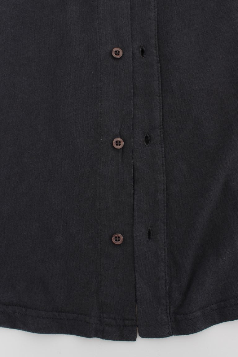 Alpha Massimo Rebecchi Gray Cotton Button Down Casual Shirt Alpha Massimo Rebecchi