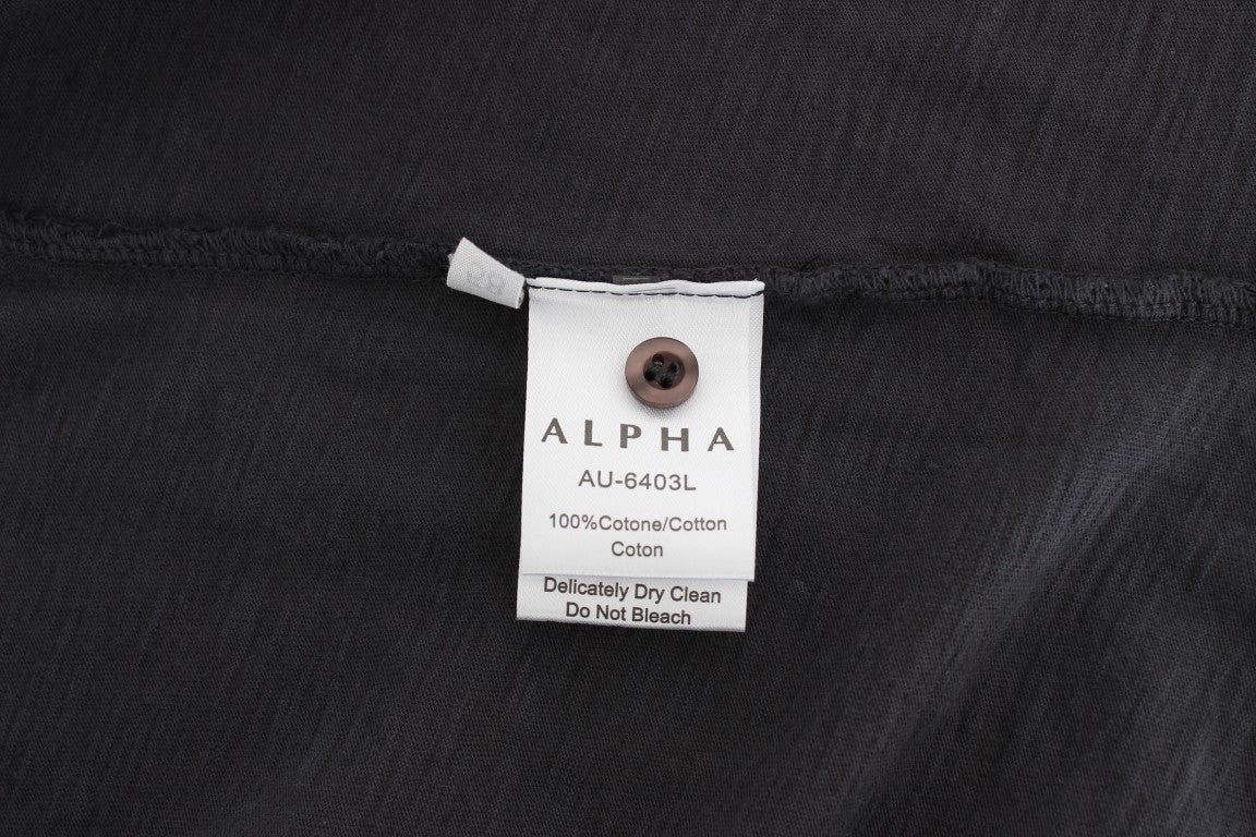 Alpha Massimo Rebecchi Gray Cotton Button Down Casual Shirt Alpha Massimo Rebecchi