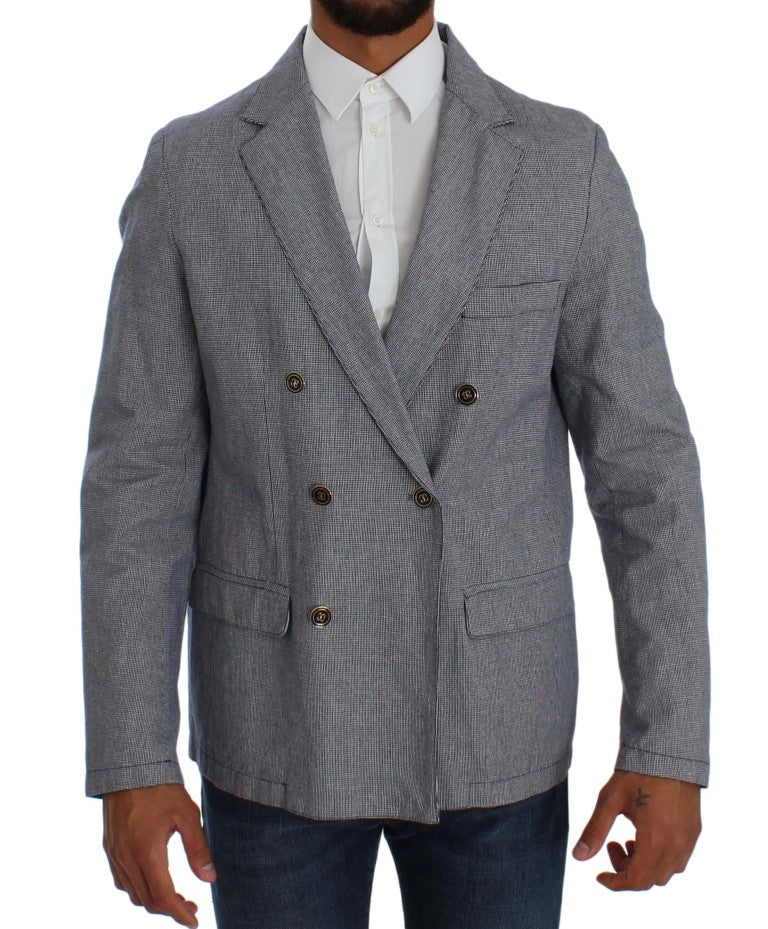 Master Coat Blue Double Breasted Regular Fit Blazer Master Coat