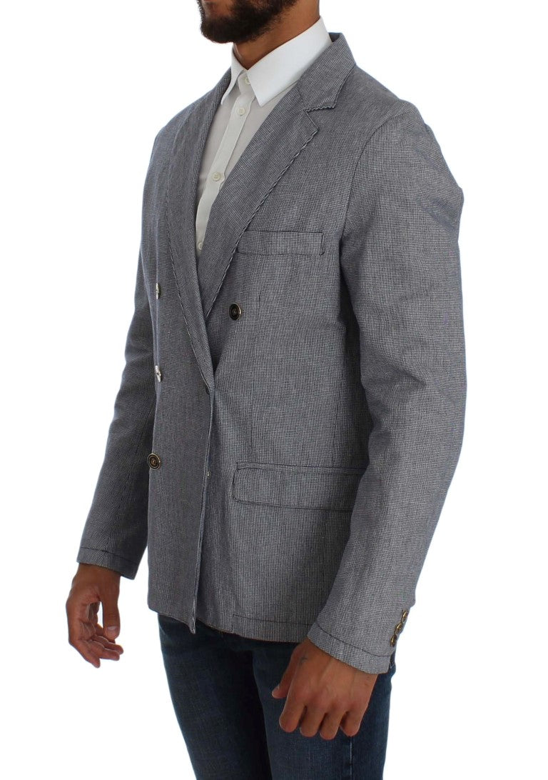Master Coat Blue Double Breasted Regular Fit Blazer Master Coat