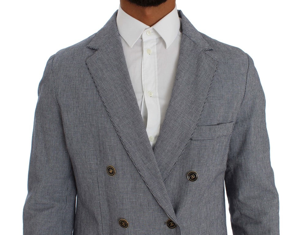 Master Coat Blue Double Breasted Regular Fit Blazer Master Coat