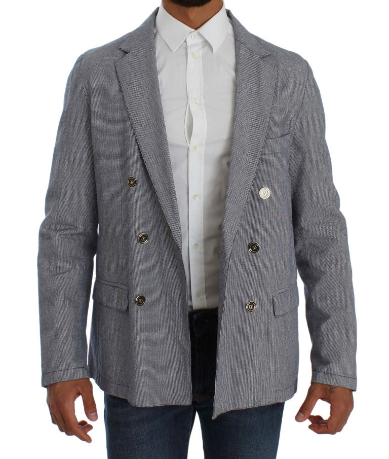 Master Coat Blue Double Breasted Regular Fit Blazer Master Coat