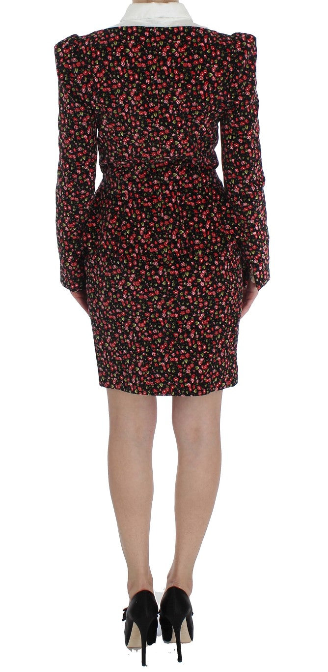 BENCIVENGA Black Multicolor Floral Suit BENCIVENGA
