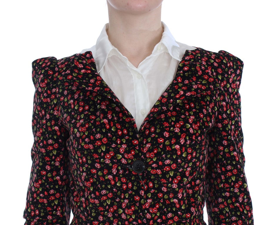 BENCIVENGA Black Multicolor Floral Suit BENCIVENGA