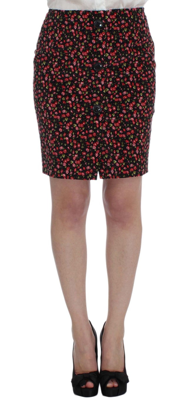 BENCIVENGA Black Multicolor Floral Suit BENCIVENGA