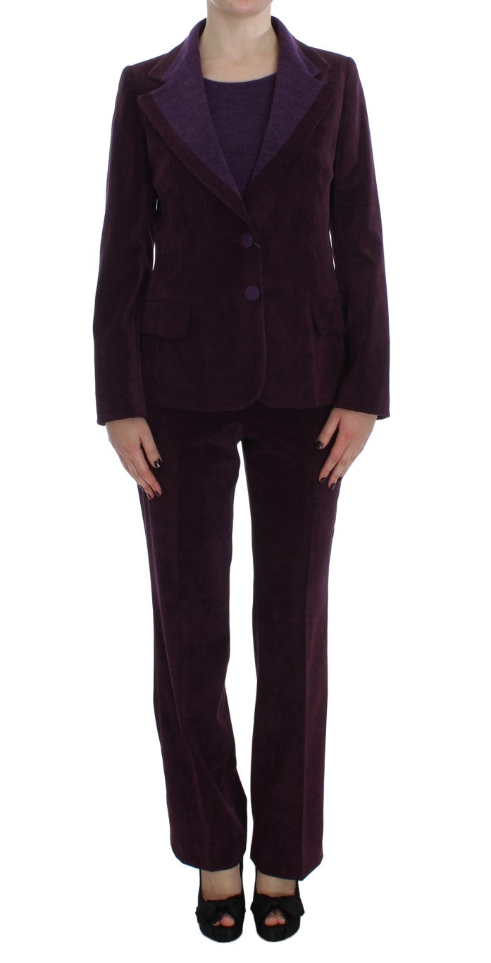 BENCIVENGA Purple Wool Suit T-Shirt Set BENCIVENGA