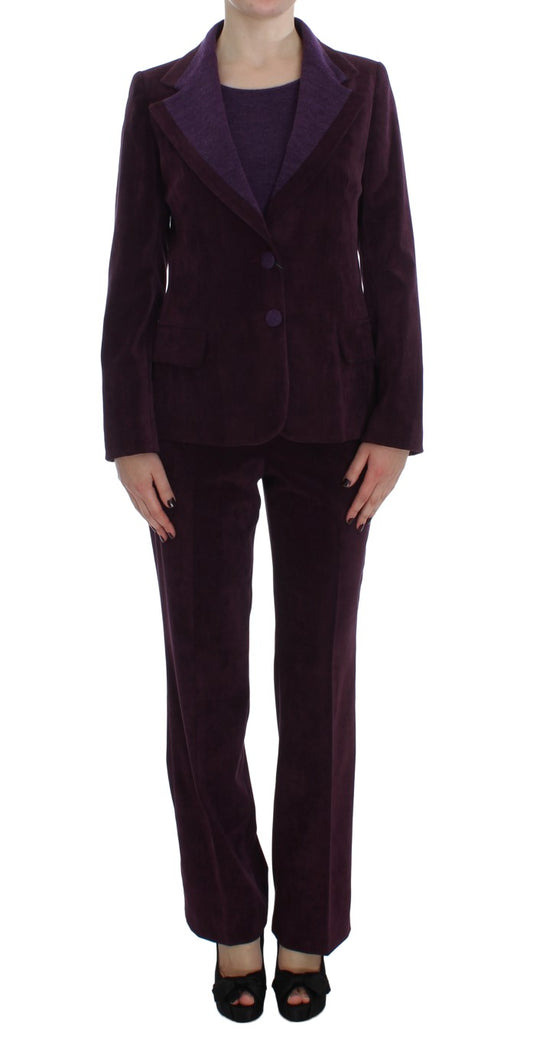 BENCIVENGA Purple Wool Suit T-Shirt Set BENCIVENGA