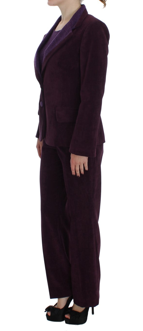 BENCIVENGA Purple Wool Suit T-Shirt Set BENCIVENGA