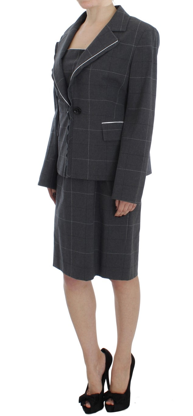 BENCIVENGA Gray Stretch Sheath Dress Suit Set BENCIVENGA