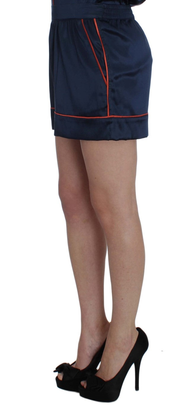 Dolce & Gabbana Blue Silk Stretch Sleepwear Shorts Dolce & Gabbana