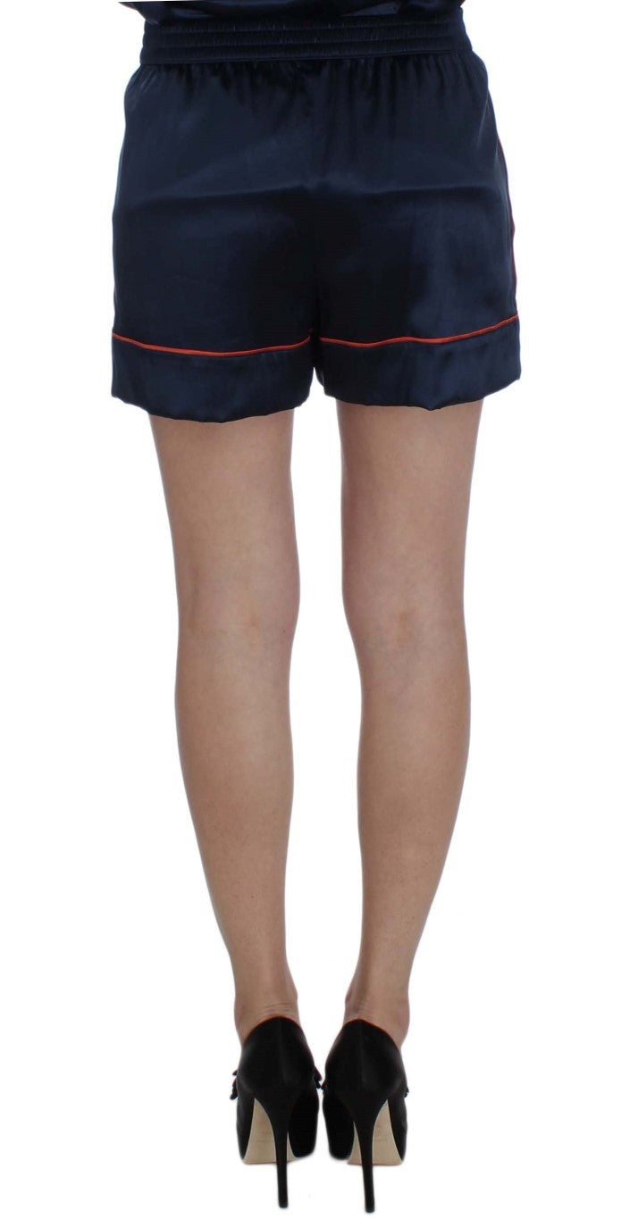 Dolce & Gabbana Blue Silk Stretch Sleepwear Shorts Dolce & Gabbana