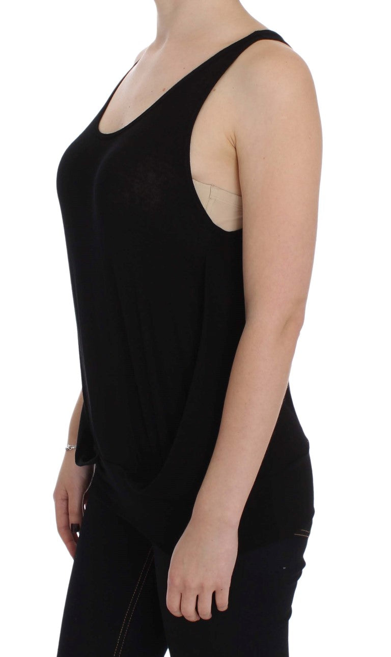 PLEIN SUD Black Stretch Sleeveless Blouse PLEIN SUD