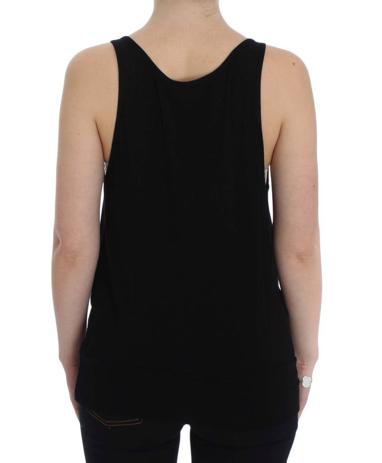 PLEIN SUD Black Stretch Sleeveless Blouse PLEIN SUD