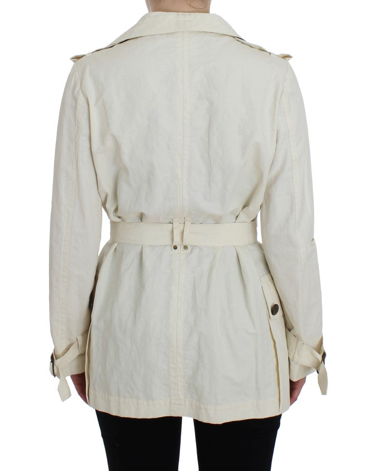PLEIN SUD White Trench Coat Jacket PLEIN SUD