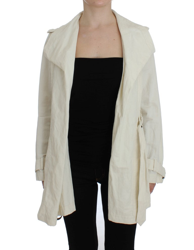 PLEIN SUD White Trench Coat Jacket PLEIN SUD