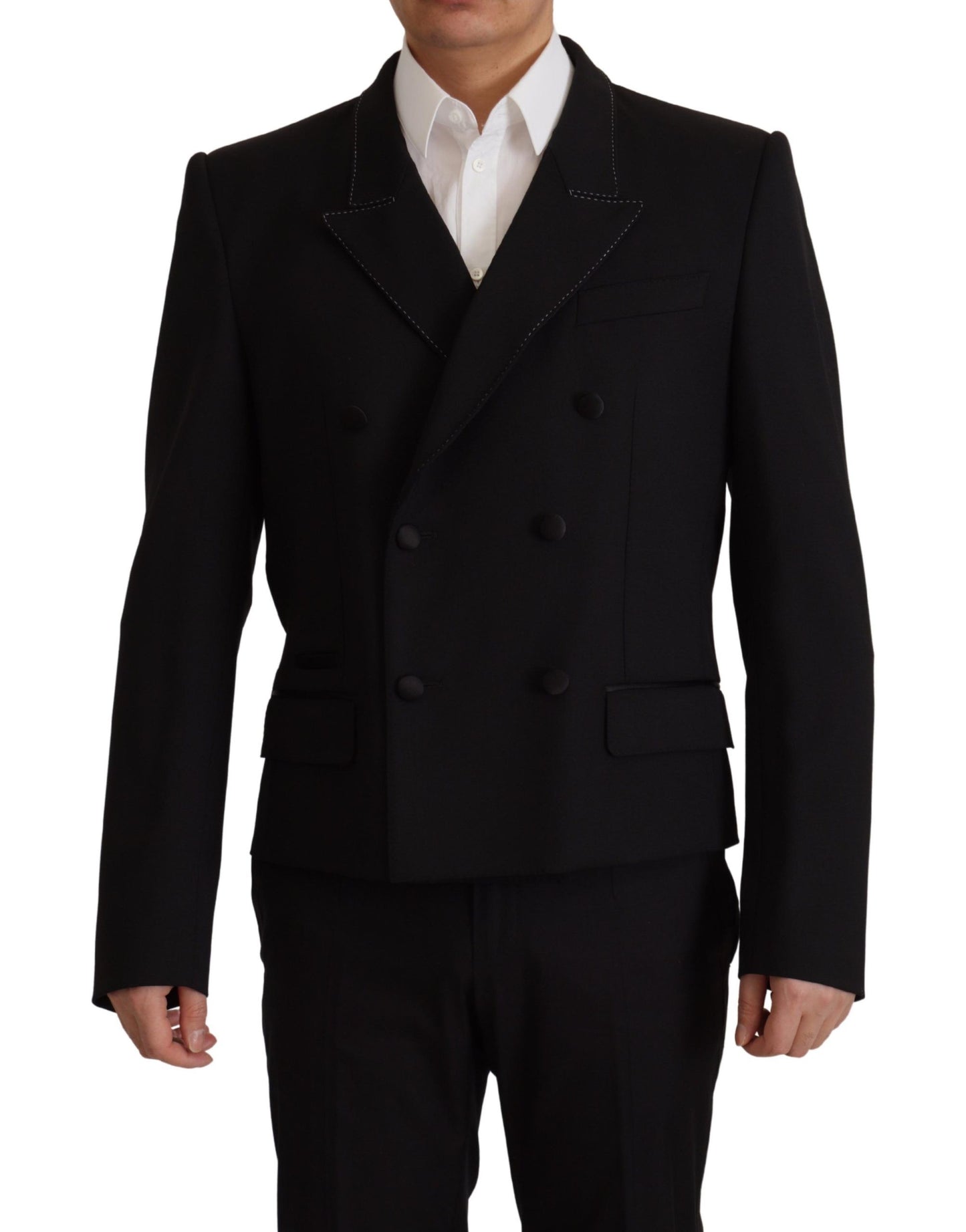 Dolce & Gabbana Black Double Breasted Coat Blazer Jacket Dolce & Gabbana