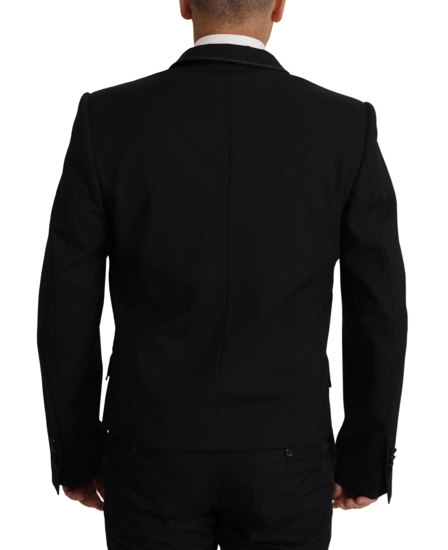 Dolce & Gabbana Black Double Breasted Coat Blazer Jacket Dolce & Gabbana