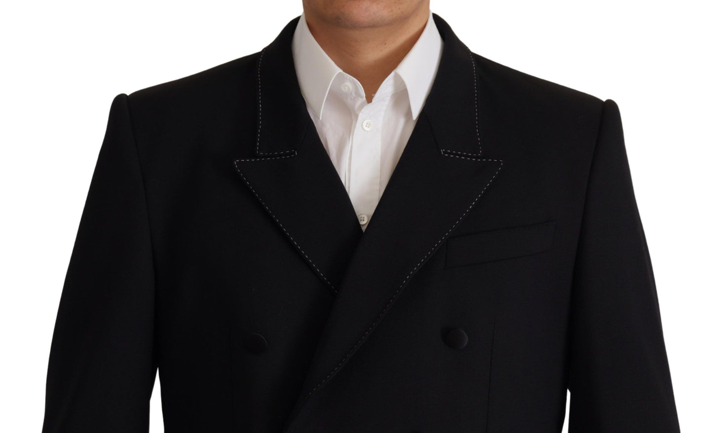 Dolce & Gabbana Black Double Breasted Coat Blazer Jacket Dolce & Gabbana