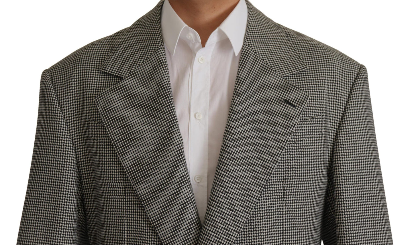 Dolce & Gabbana Gray Checkered Single Breasted Jacket Blazer Dolce & Gabbana