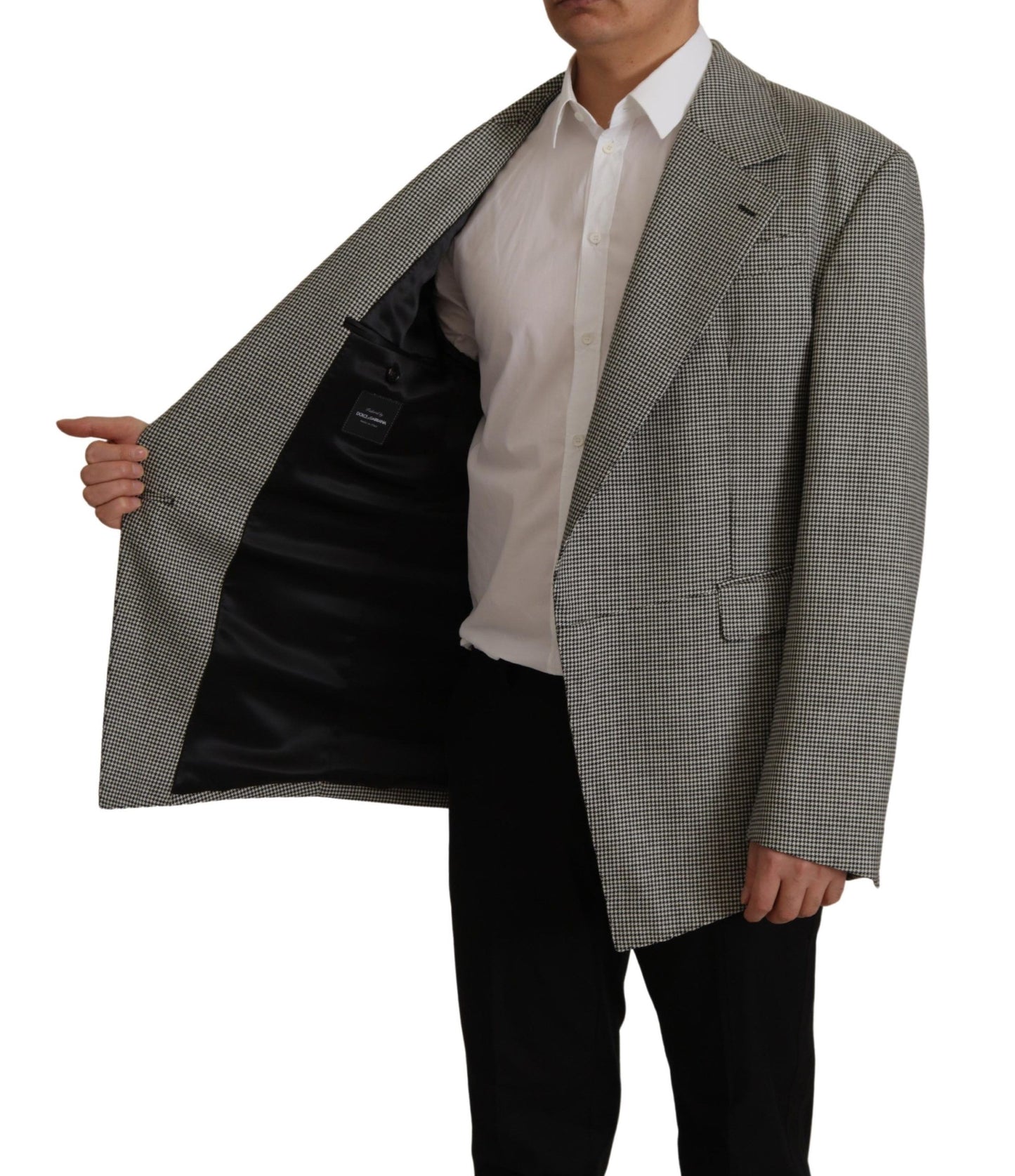 Dolce & Gabbana Gray Checkered Single Breasted Jacket Blazer Dolce & Gabbana