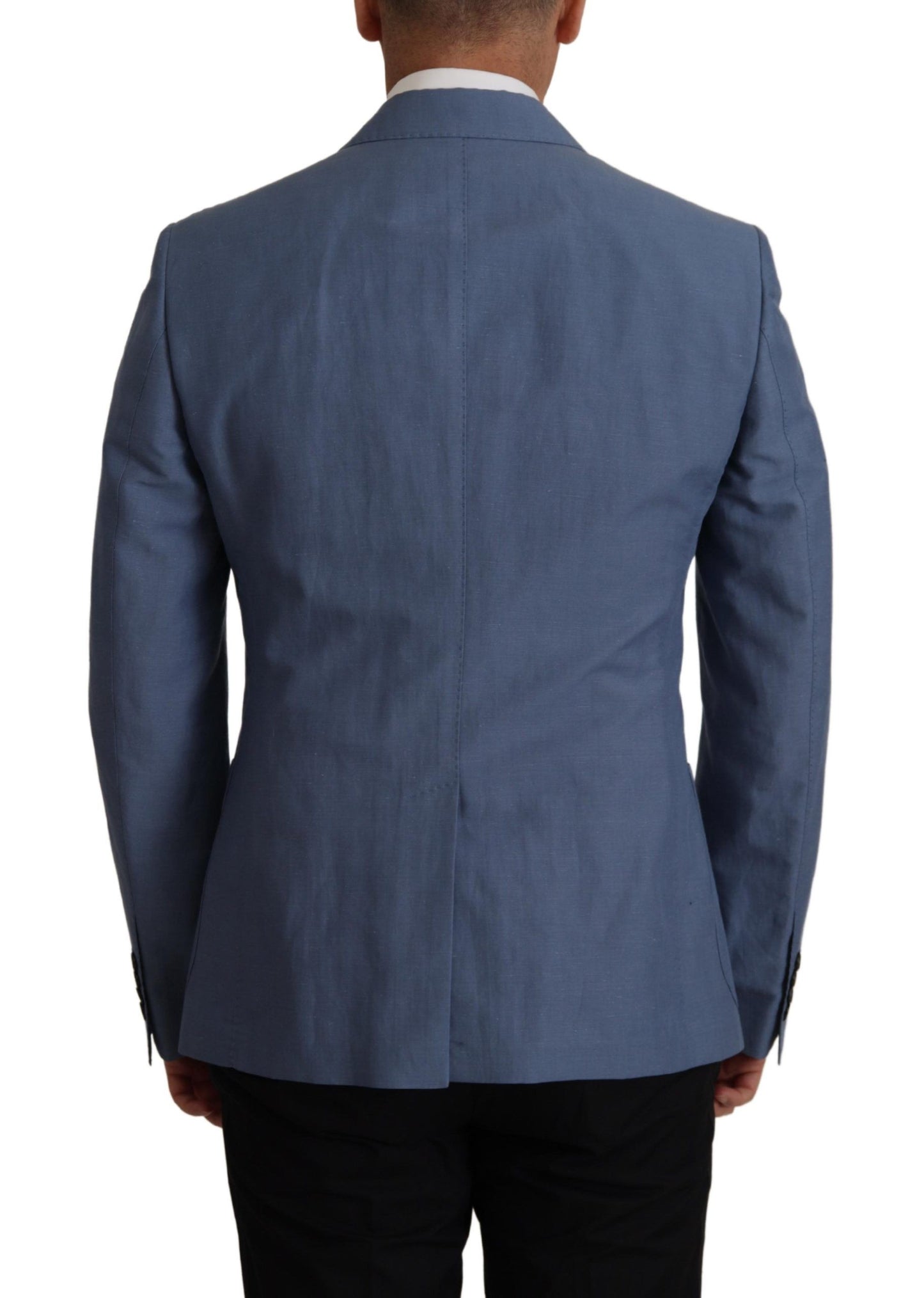 Dolce & Gabbana Blue Single Breasted Logo Blazer Jacket Dolce & Gabbana