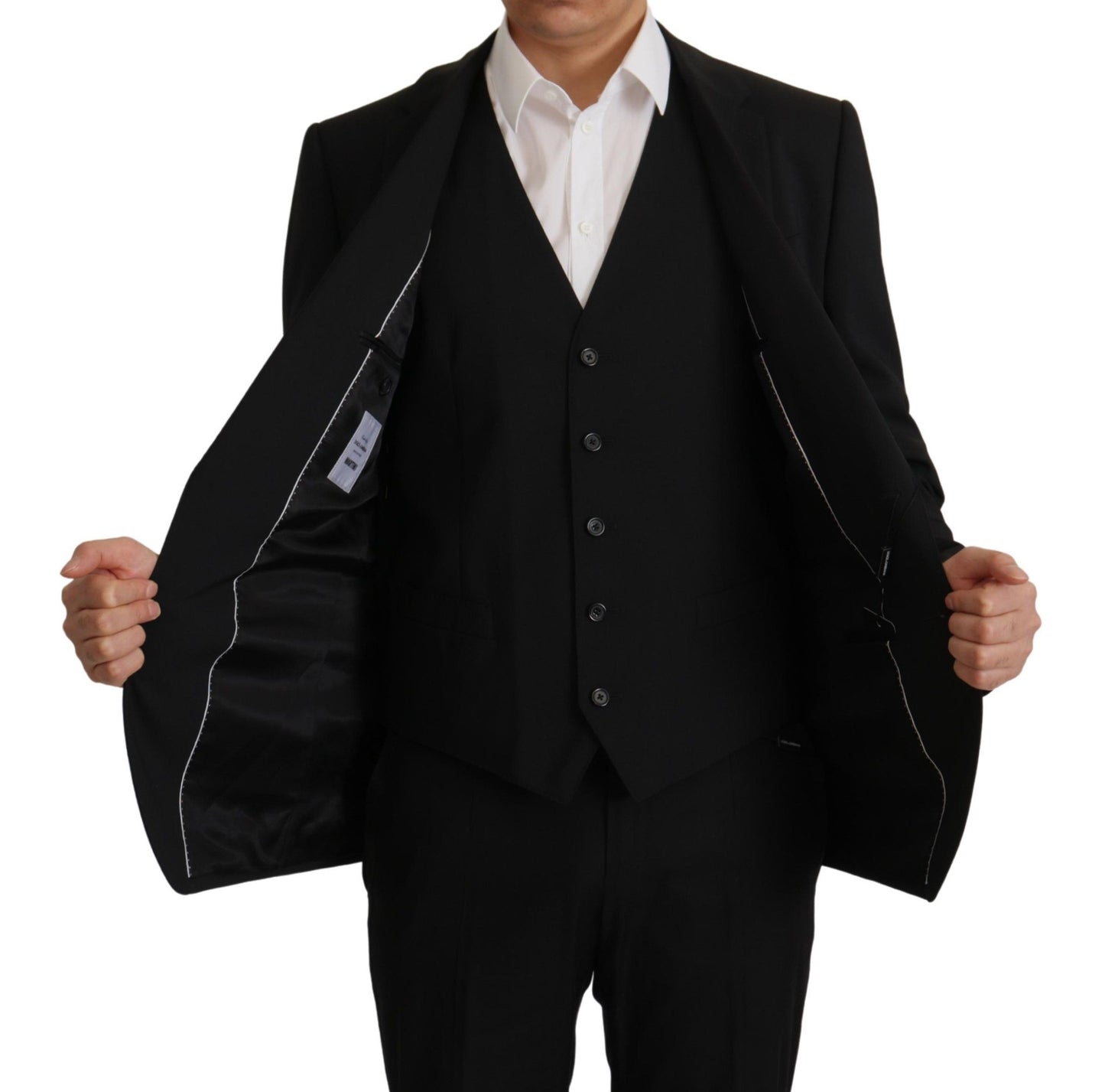 Dolce & Gabbana Black Jacket Vest 2 Piece MARTINI Blazer Dolce & Gabbana
