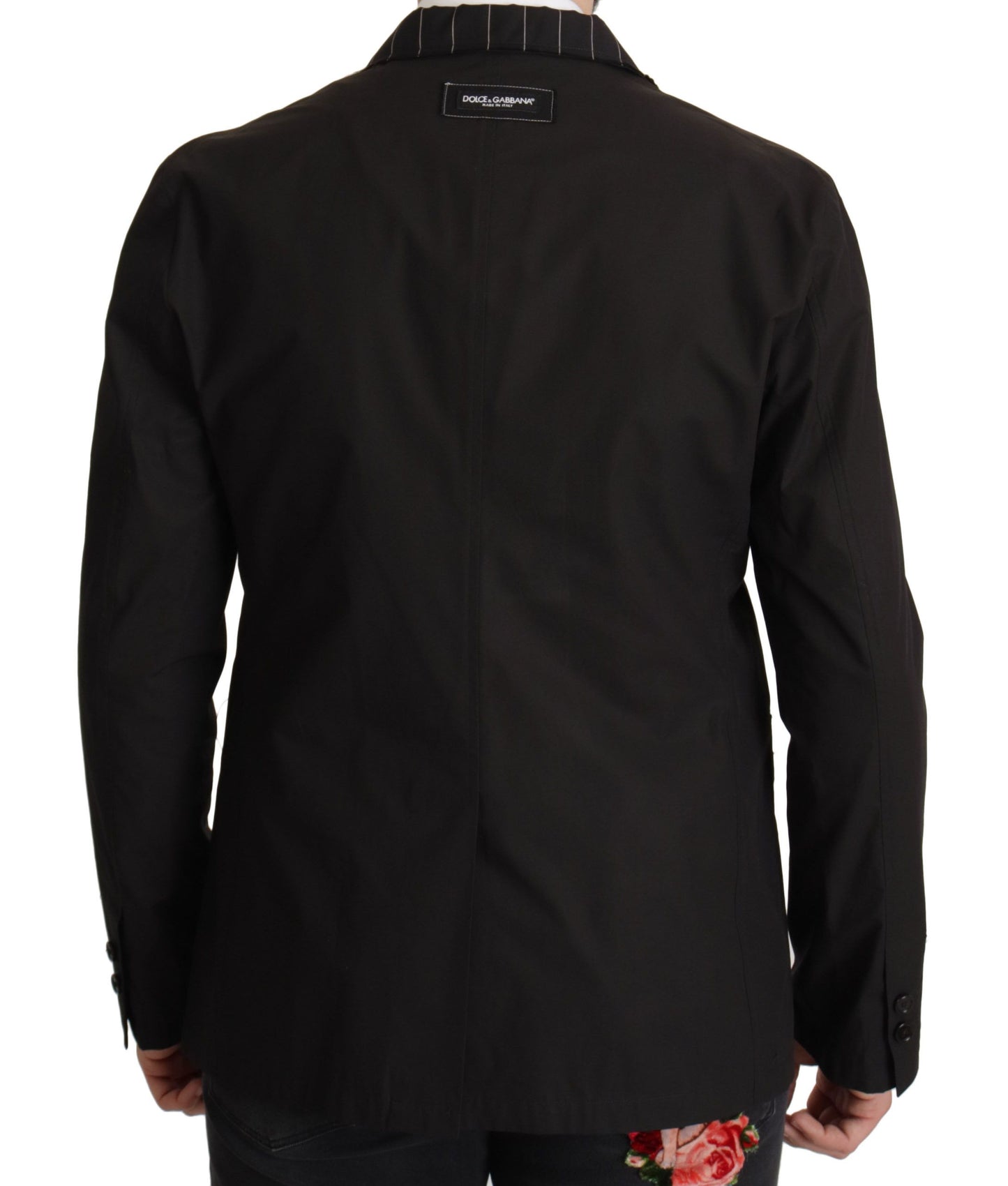Dolce & Gabbana Black Cotton Single Breasted Blazer Jacket Dolce & Gabbana