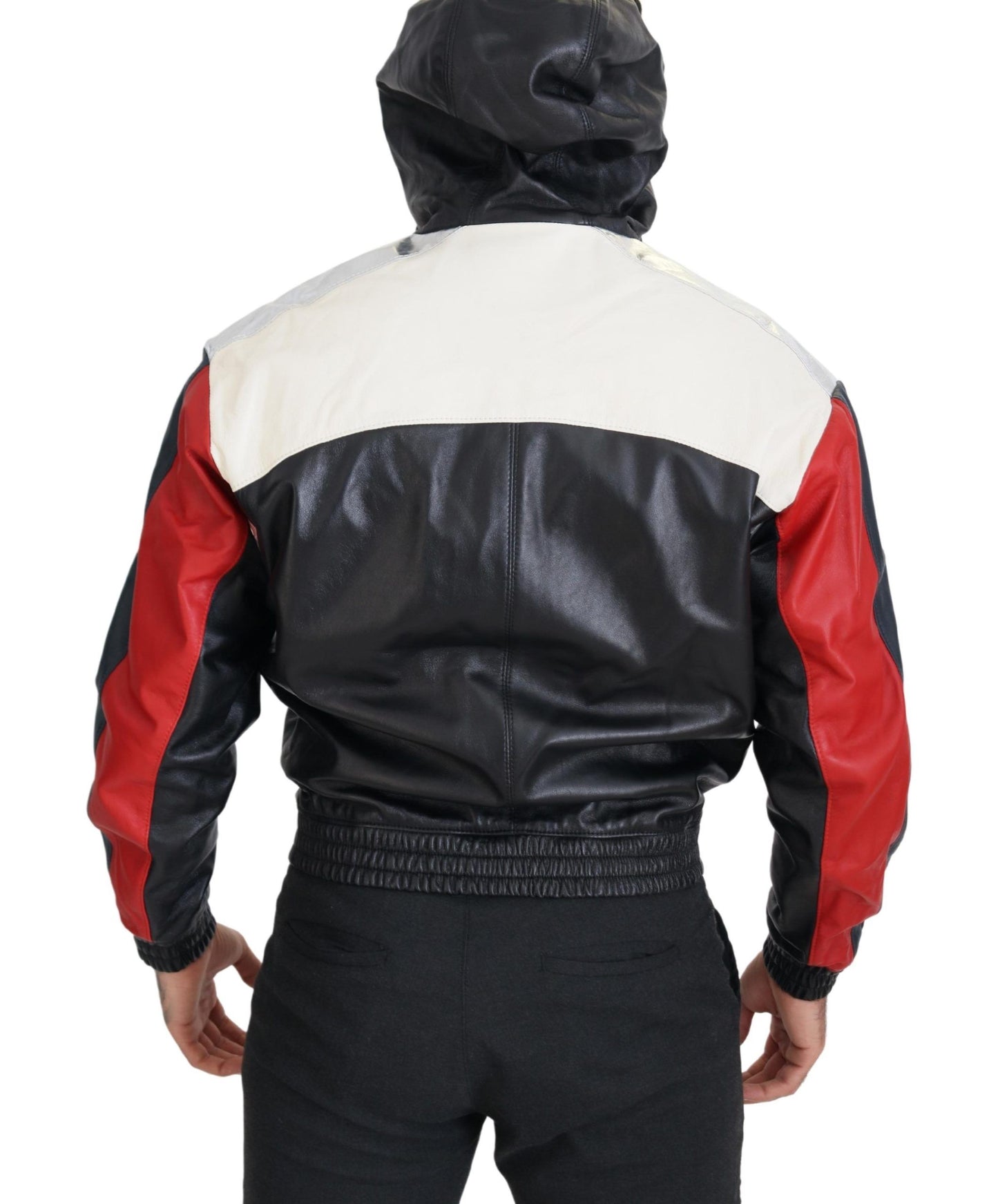 Dolce & Gabbana Black Leather Hooded Blouson Coat Jacket Dolce & Gabbana