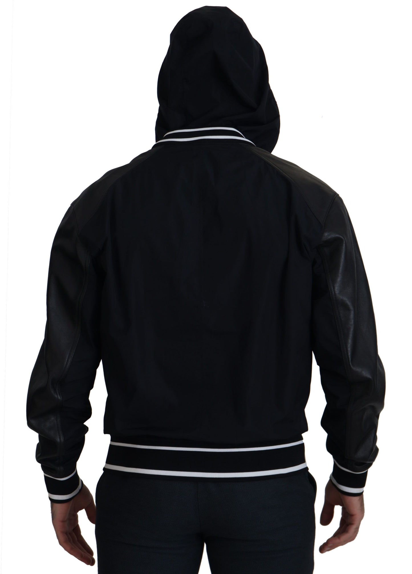 Dolce & Gabbana Black Polyester Hooded Blouson Coat Jacket Dolce & Gabbana