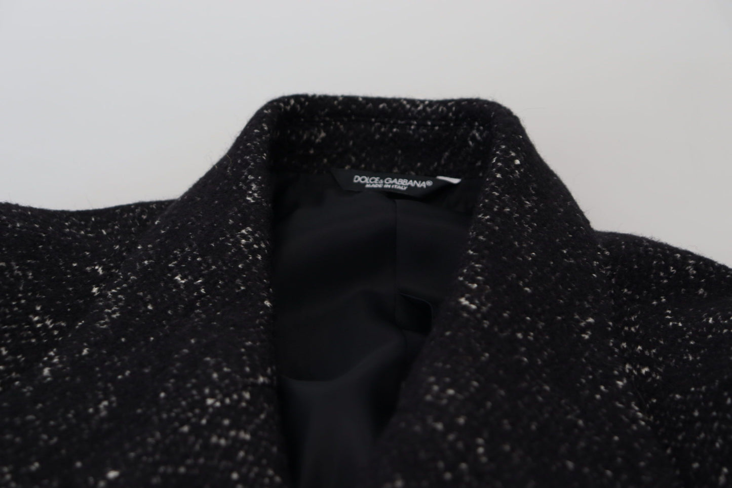 Dolce & Gabbana Black Wool Double Breasted Coat Men Jacket Dolce & Gabbana