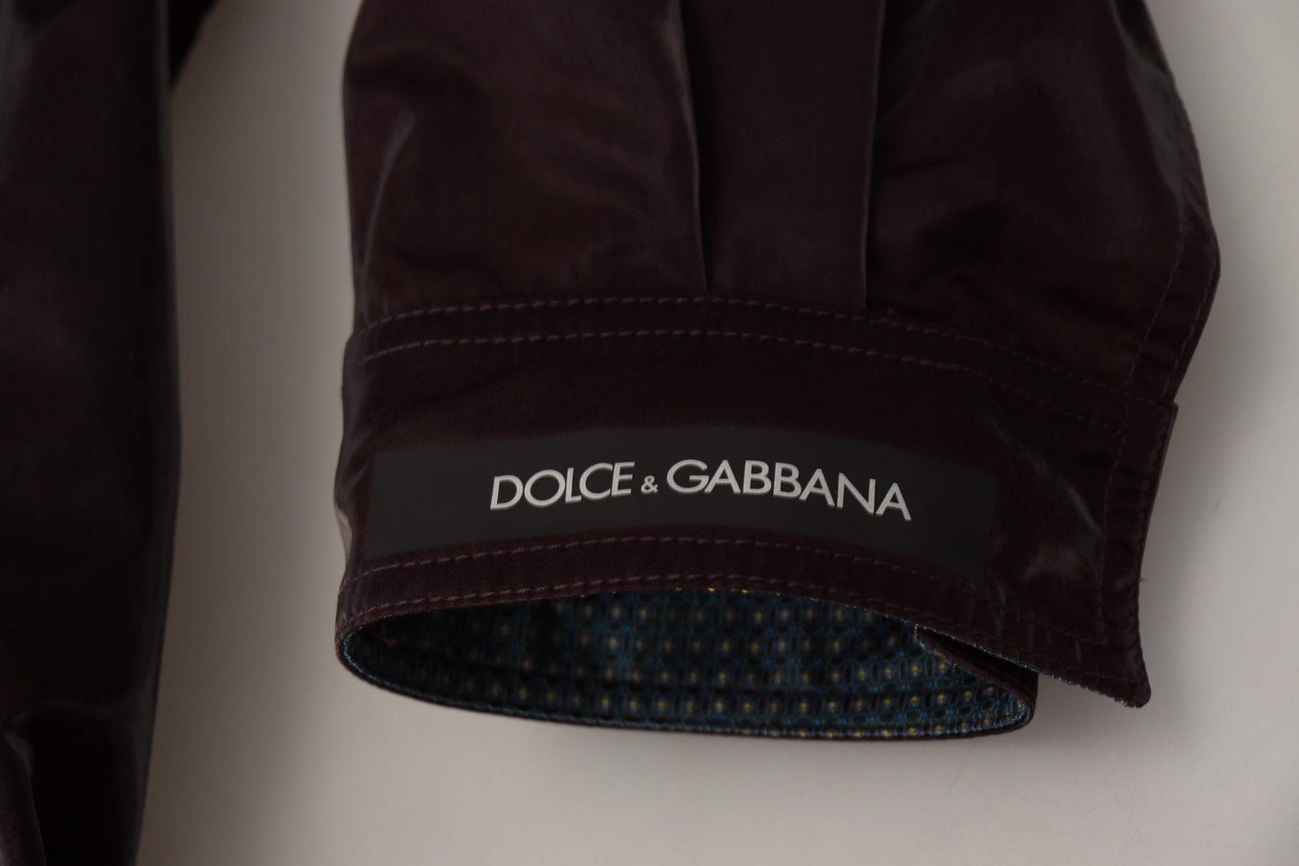 Dolce & Gabbana Bordeaux Nylon Collared Men Coat Jacket Dolce & Gabbana