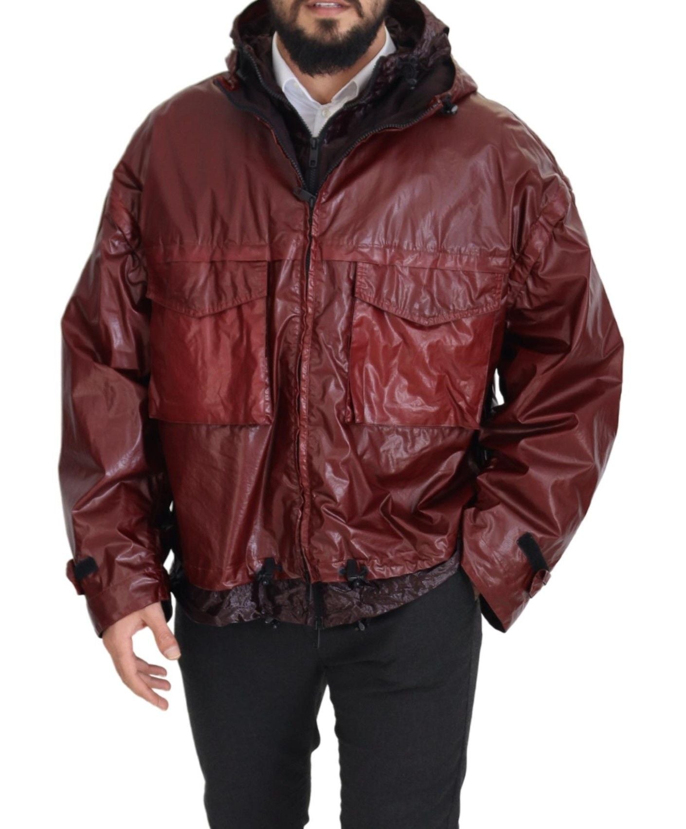 Dolce & Gabbana Bordeaux Cotton Hooded Full Zip Jacket Dolce & Gabbana