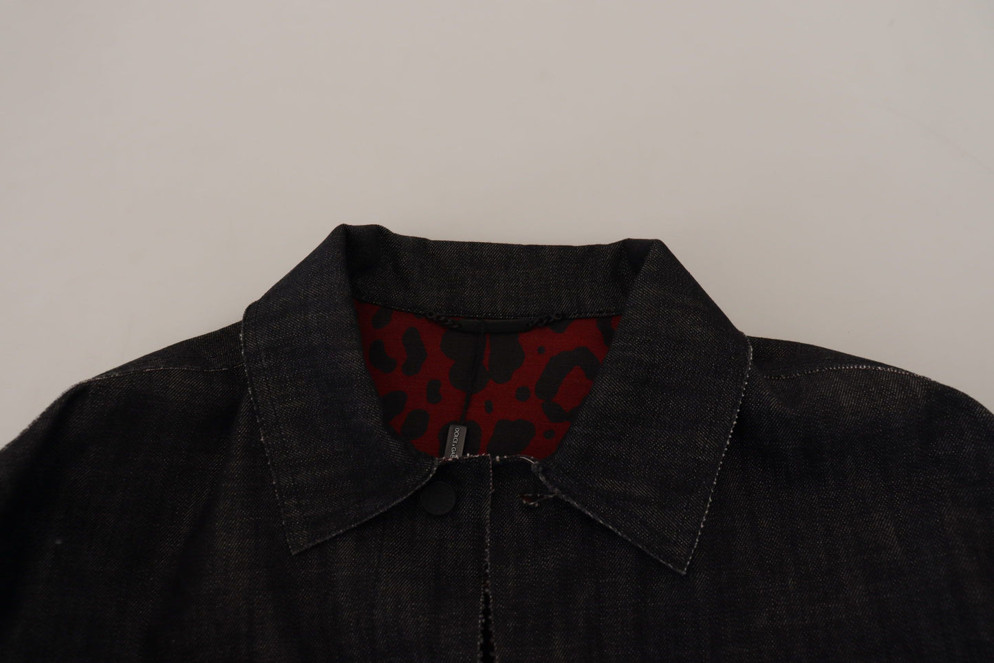 Dolce & Gabbana Black Cotton Full Button Denim Jacket Dolce & Gabbana