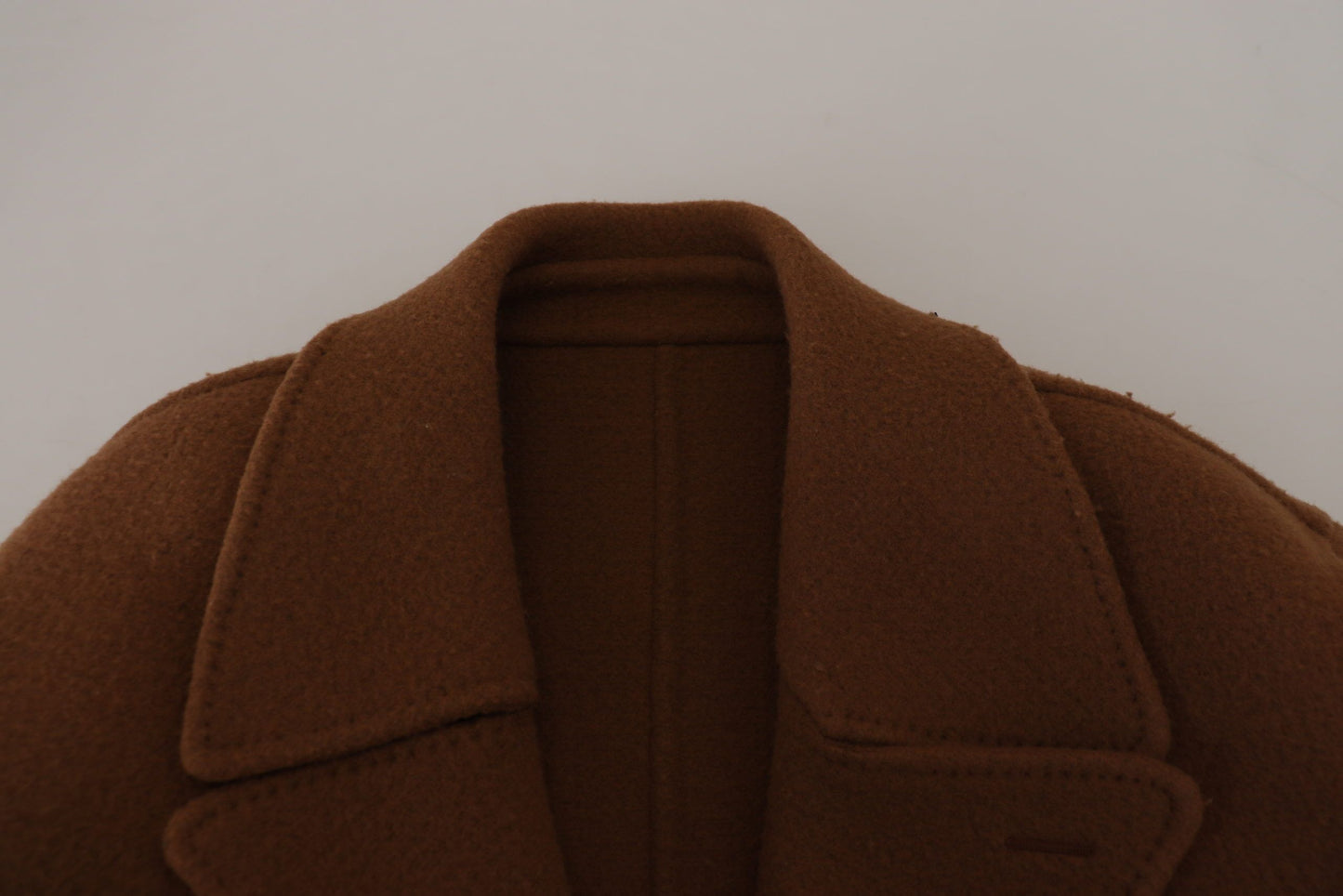 Dolce & Gabbana Brown Nylon Double Breasted Coat Jacket Dolce & Gabbana