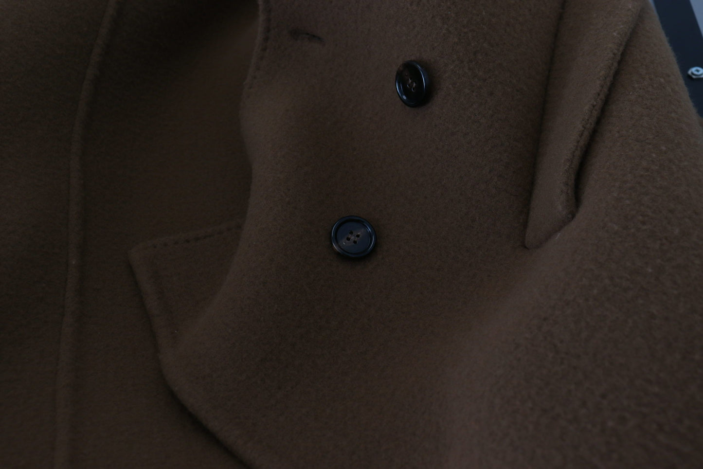 Dolce & Gabbana Brown Nylon Double Breasted Coat Jacket Dolce & Gabbana