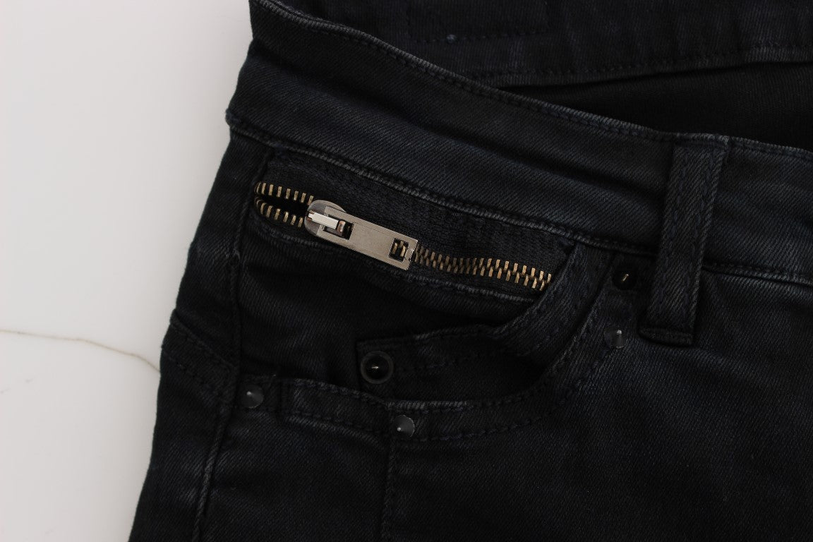 Costume National Black Cotton Slim Fit Denim Jeans Costume National