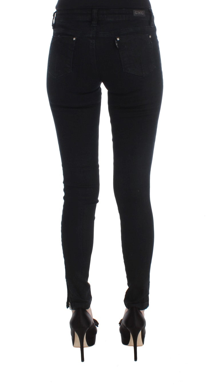 Costume National Black Cotton Slim Fit Denim Jeans Costume National