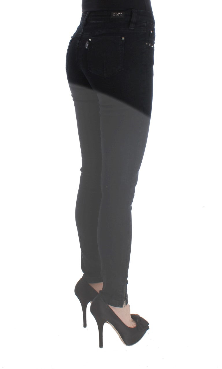 Costume National Black Cotton Slim Fit Denim Jeans Costume National