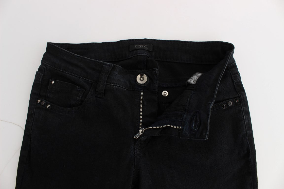Costume National Black Cotton Slim Fit Denim Jeans Costume National