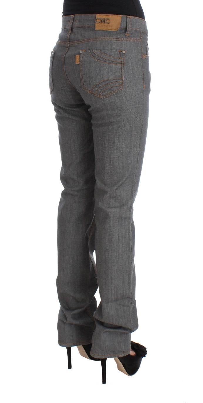 Costume National Gray Cotton Regular Fit Denim Jeans Costume National